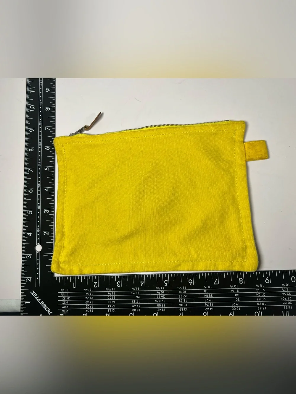 Hermès Yellow Cotton Flat Zip Pouch Travel Organizer Clutch